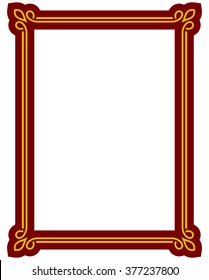 Border frame deco plaque. Vector art simple line corner