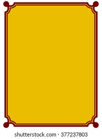 Border frame deco plaque. Vector art simple line corner