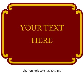 Border frame deco plaque. Vector art simple line corner