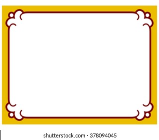 Border frame deco plaque. Vector art simple line corner