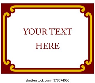 Border frame deco plaque. Vector art simple line corner