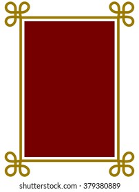 Border frame deco plaque. Vector art simple line corner