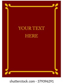Border frame deco plaque. Vector art simple line corner