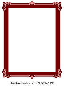 Border frame deco plaque. Vector art simple line corner