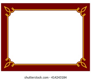 Border frame deco plaque. Vector art simple line corner