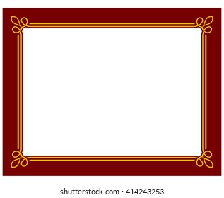 Border frame deco plaque. Vector art simple line corner