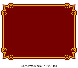 Border frame deco plaque. Vector art simple line corner