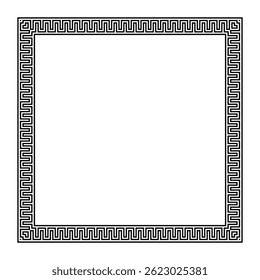 Border frame deco vector art simple line corner. Square Art deco frame. Vintage linear border. Border frame in greek style. The style of the 1920s - 1930s. Template for invitations, leaflets, ceramic