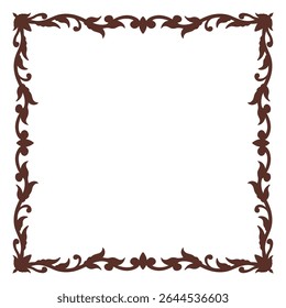 Border frame deco vector art simple line corner pattern antique style acanthus