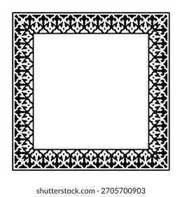 Borda quadro deco vetor rótulo simples linha canto estilo antigo acanthus. Quadro quadrado oriental com arabescos e elementos orientais. Vintage, quadro étnico. Moldura padrão para têxteis, chapa, bordador