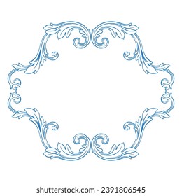 Border or frame decorative filigree calligraphy element in baroque style vintage and retro
