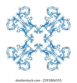Elemento de caligrafía decorativa de filigree de borde o marco en vintage de estilo barroco y retro
