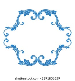 Border or frame decorative filigree calligraphy element in baroque style vintage and retro
