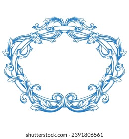 Border or frame decorative filigree calligraphy element in baroque style vintage and retro
