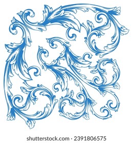 Border or frame decorative filigree calligraphy element in baroque style vintage and retro
