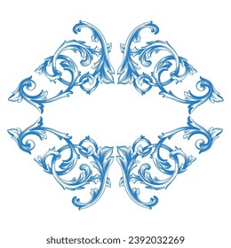 Elemento de caligrafía decorativa de filigree de borde o marco en vintage de estilo barroco y retro