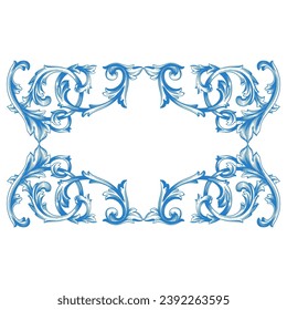 Border or frame decorative filigree calligraphy element in baroque style vintage and retro