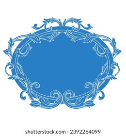 Elemento de caligrafía decorativa de filigree de borde o marco en vintage de estilo barroco y retro
