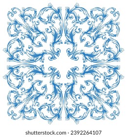 Border or frame decorative filigree calligraphy element in baroque style vintage and retro