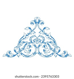 Border or frame decorative filigree calligraphy element in baroque style vintage and retro
