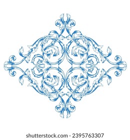 Border or frame decorative filigree calligraphy element in baroque style vintage and retro
