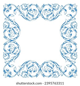 Border or frame decorative filigree calligraphy element in baroque style vintage and retro

