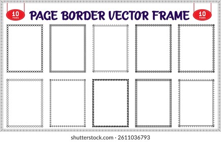 Border frame design elements for printable pages