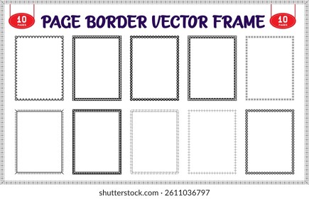 Border frame design elements for printable pages