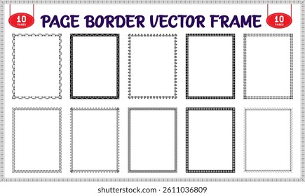 Border frame design elements for printable pages