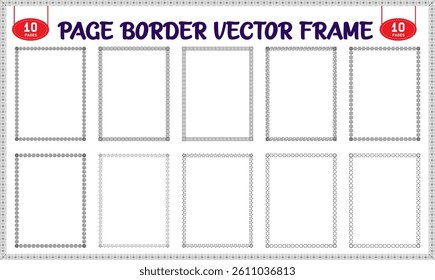 Border frame design elements for printable pages