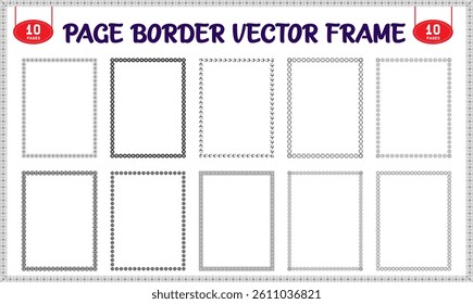 Border frame design elements for printable pages
