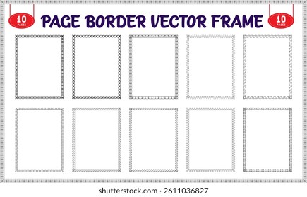 Border frame design elements for printable pages