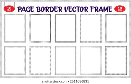 Border frame design elements for printable pages