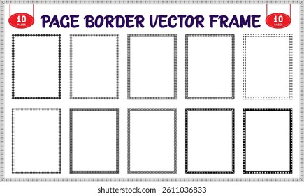 Border frame design elements for printable pages