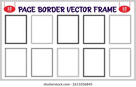 Border frame design elements for printable pages