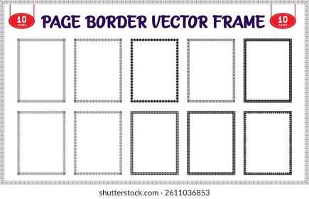 Border frame design elements for printable pages