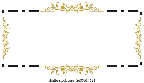 Border Frame Elegant Ornate Design Vector. Isolated On Transparent Background.