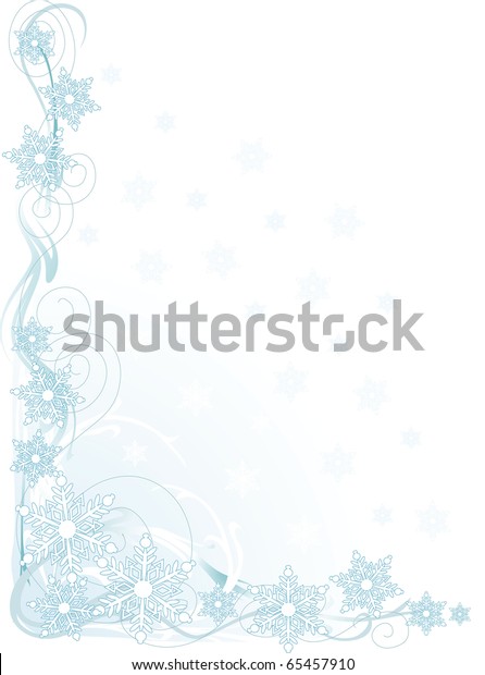 Border Frame Featuring Stylized Snowflakes Stock Vector (Royalty Free ...