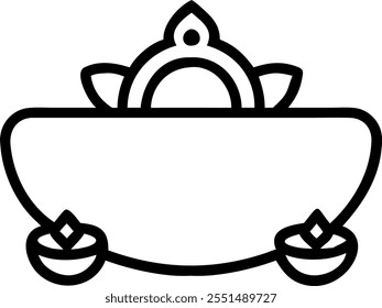 Border frame with gold jewelry for Dhanteras with copy space concept as Camera movement Pan across the gold jewelry. Scene Isolated white background with ample copy space in the ce