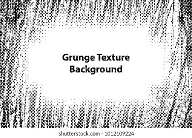 Border Frame Grunge Texture with Overlay Halftone Dots Effect, Vector Background Illustration EPS 10