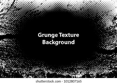 Border Frame Grunge Texture with Overlay Halftone Dots Effect, Vector Background Illustration EPS 10