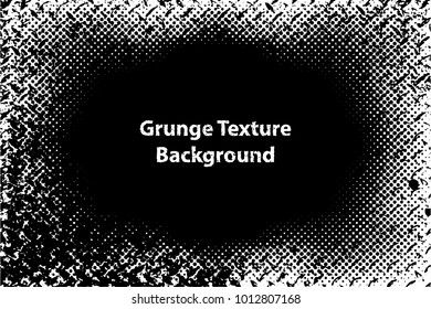 Border Frame Grunge Texture with Overlay Halftone Dots Effect, Vector Background Illustration EPS 10