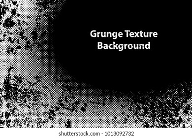 Border Frame Grunge Texture with Overlay Halftone Dots Effect, Vector Background Illustration EPS 10