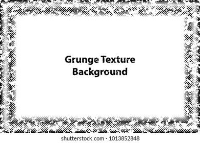 Border Frame Grunge Texture with Overlay Halftone Dots Effect, Vector Background Illustration EPS 10