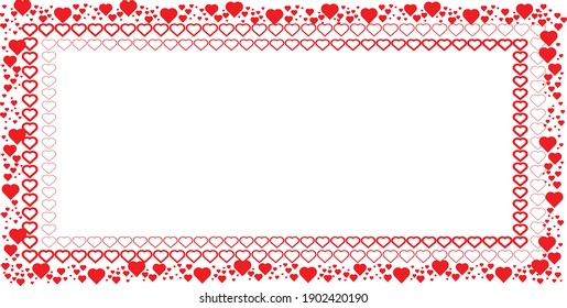 Marco de borde con corazones. Fondo del Día de San Valentín . ilustración vectorial
