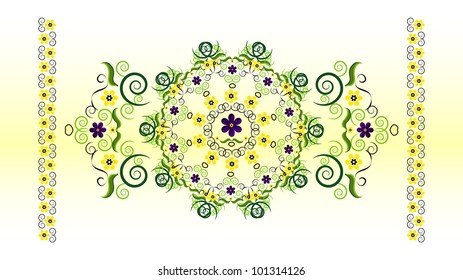 border frame leaf flower curl