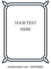 Border frame line deco vector label simple