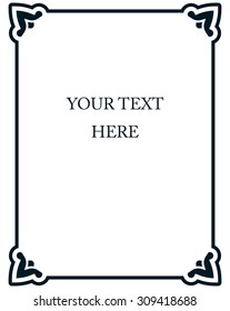 Border frame line deco vector label simple