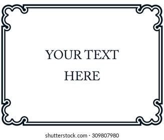 Border frame line deco vector label simple horizontal