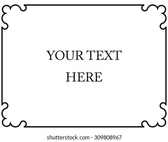 Border frame line deco vector label simple horizontal